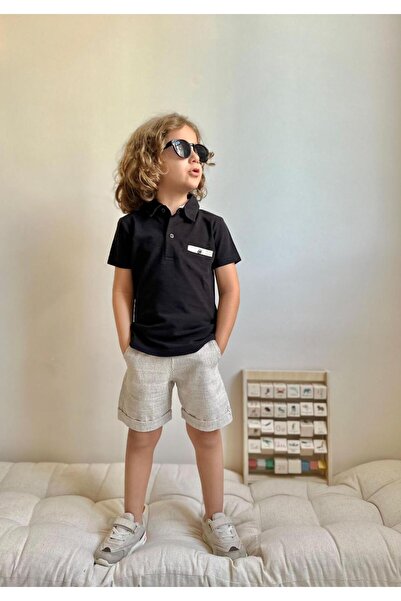 YİGİT BUTİK Boy's Polo Collar Lacos Shorts Set