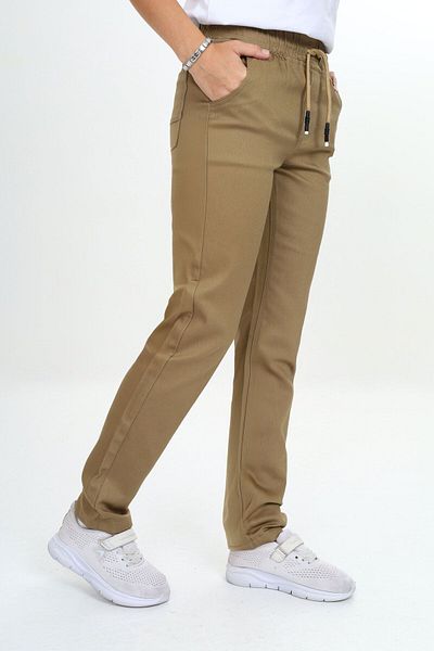 Asortix Unisex Children's Cotton Gabardine School Pants - Girl/boy with Elastic Waist