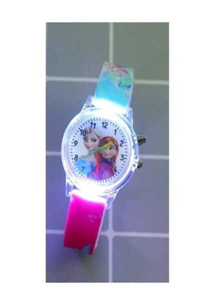 Schulzz Çocuk Kol Saati Prenses Anna Elsa Işıklı Model Hediye Paketinde Saat Kutusu