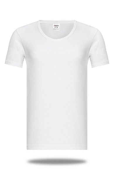 FSM1453 Boy's Cotton Crew Neck Short Sleeve Ribbed White Undershirt 6 Pcs - 210