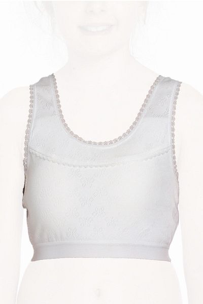 FSM1453 Lycra Cotton Undershirt for Girl - Half White, Rope Strap, Sports Player - 7017