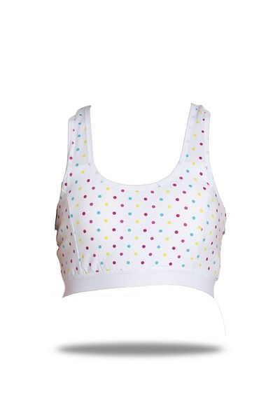 FSM1453 Girl's Cotton Rope Strap Athlete Lycra Half White Undershirt-7021