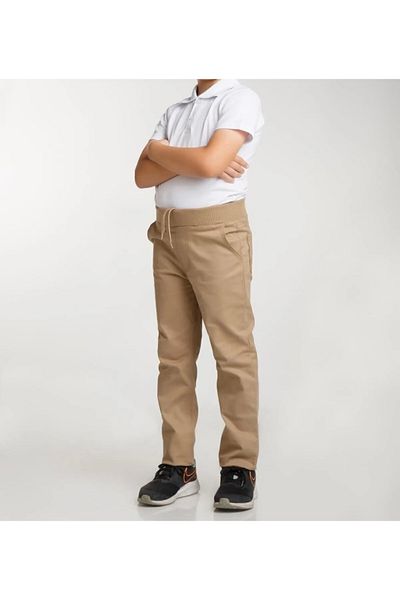 Dıgıl Kids School First High School Ribbed Waist Canvas Trousers