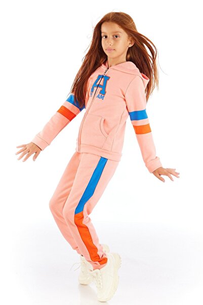 Colorinas A Team Striped Girl's Combed Cotton Sweatpants