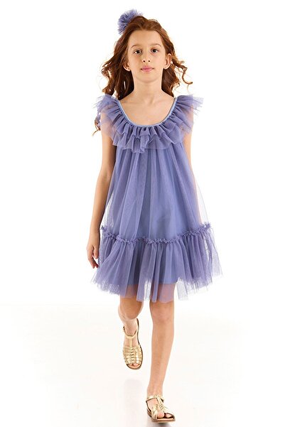 Colorinas Φόρεμα για κορίτσια για πάρτι April με γυαλιστερό γιακά και φούστα