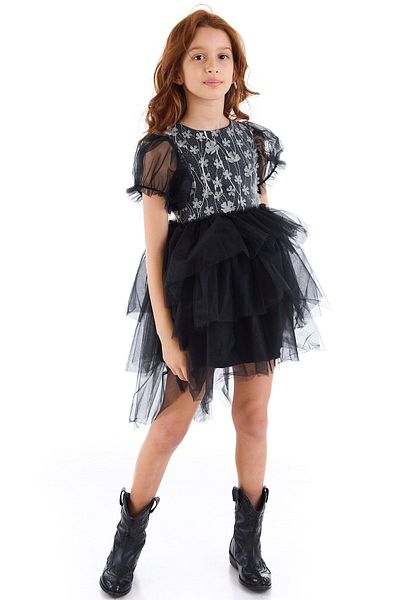 Colorinas Rochie de petrecere fetita tutu cu broderie flori Adel
