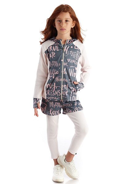 Colorinas Cardigan pentru fete cu glugă cu model Shirley Voice Metering