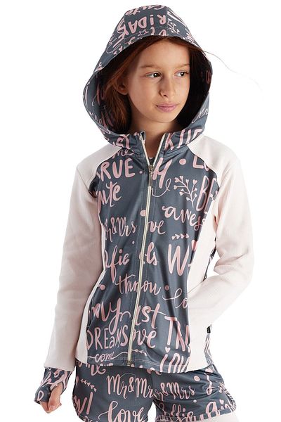Colorinas Cardigan pentru fete cu glugă cu model Shirley Voice Metering