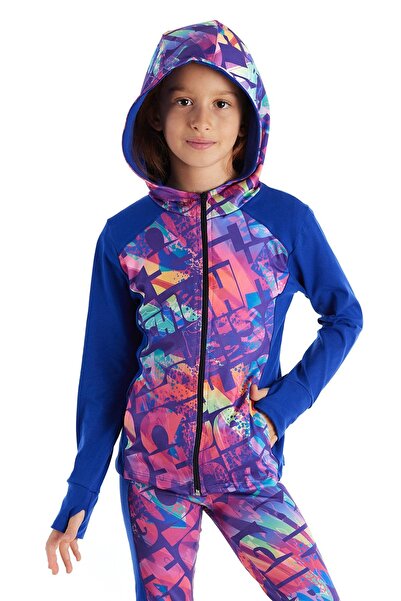 Colorinas Shirley Girl Metraj Desenli Kapişonlu Kız Çocuk Sweatshirt Hırka