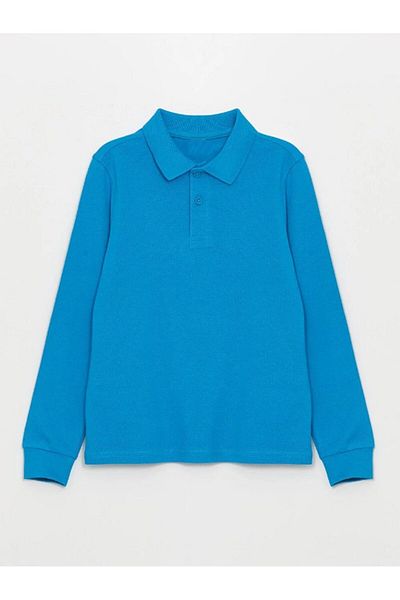 TAMPAP Uniforma școlară - Tricou unisex cu mânecă lungă, cu gât polo Lakos