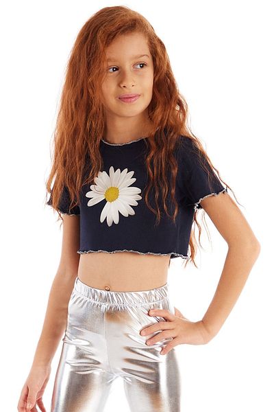 Colorinas Къса тениска с щампа Trim Daisy за момичета
