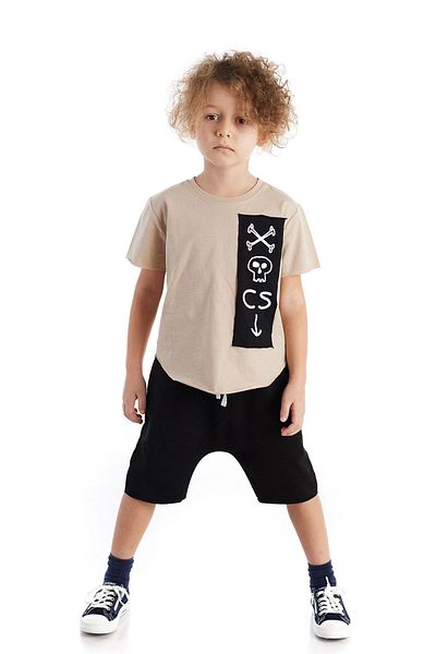 Colorinas Παιδικό μπλουζάκι με κοντομάνικο Unisex Patched Skull