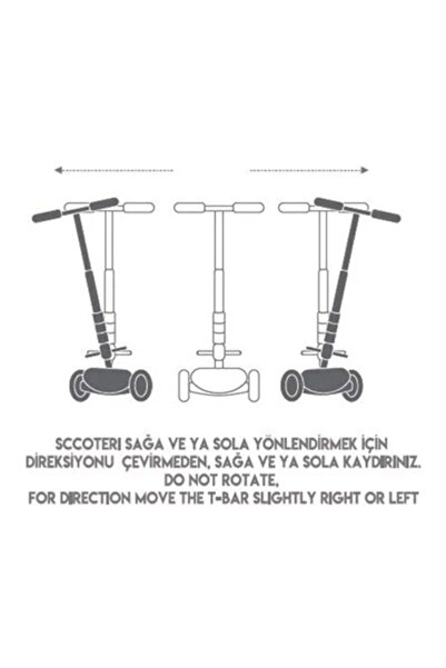 Rookie Siyah 3 Tekerlekli Led Işıklı Scooter