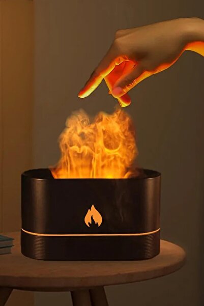 EN SİGA Alev Aroma Difüzör Lamba Ultrasonik Aromaterapi Nebulizatör Hava Neml...