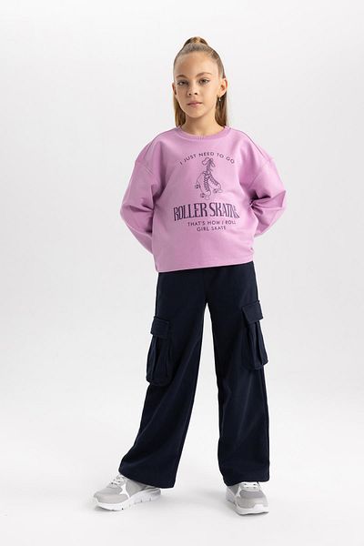 DeFacto Crew NecK Printed Girl's Sweatshirt - B3829a823wn
