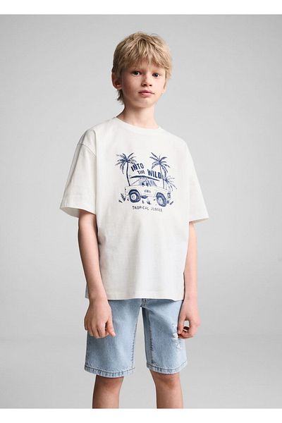 MANGO Kids Tricou Alb Pentru Copii