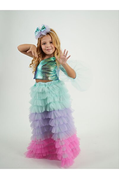 Pano Kids Patiska Nostalji FIRFIRLI DENİZ KIZI ELBİSESİ