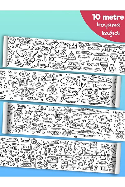 esatoys Bebek ve Çocuk için 10 Metre Rulo Boyama Kağıdı