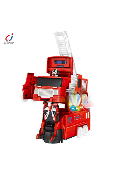 Shem Transformers Robota Dönüşen İtfaiye Araba Sesli Işıklı