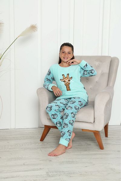 sharin Children's Patterned Winter Welsoft Fleece Pajamas Set 5C-7003