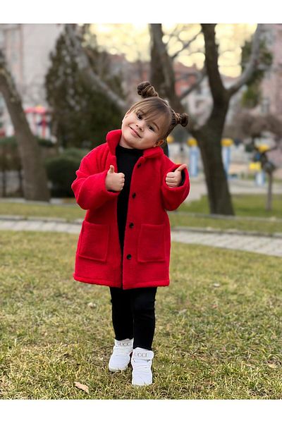 meqlife 2024 Winter Girl's Wrapped Winter Stamp Coat - Red