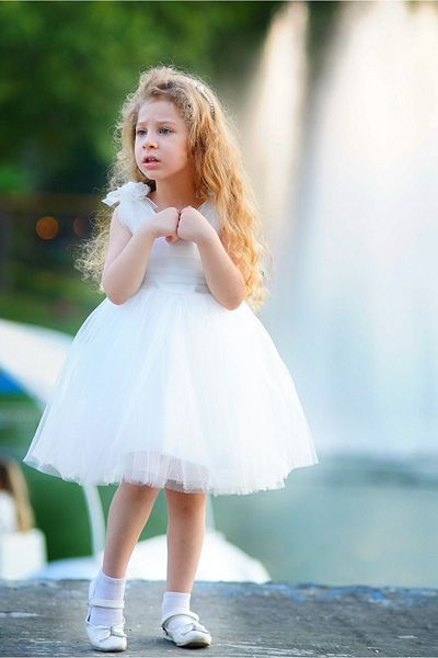 melek golden Girl's Evening Dress and Dress - Shoulder Floral Wedding Party Dress