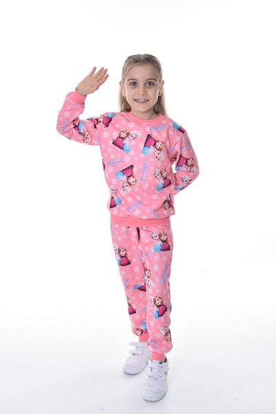 BUUFUU Frozen Printed Girl's Long Sleeve Set - Top and Bottom Set