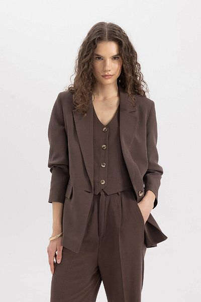DeFacto Blazerjacke aus Leinenmischung im Oversize-Fit Z2536AZ24SM