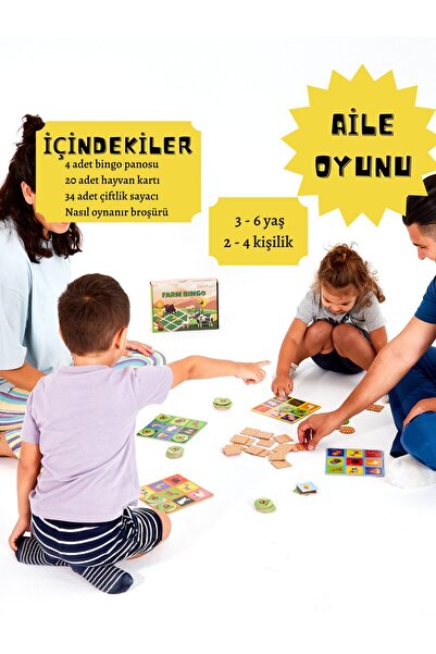 DoerKids Çiftlik Bingo - Çiftlik Temalı Çocuk Tombalası 2-6 Yaş
