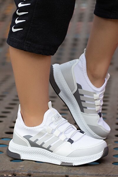 BOUIS Children's Unisex Highlighting Casual White Smoked Lace-up Comfortable ...