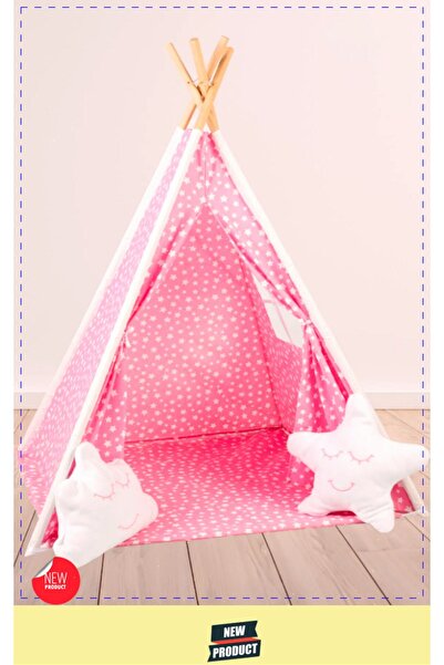 Genel Markalar Kızılderili Çocuk Minderli Ahşap Direkli Ev & Bahçe Oyun Alanı...