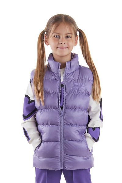 AHENGİM Girl's Embroidered Puffer Vest - Hoodless, Trendy Ak 216869
