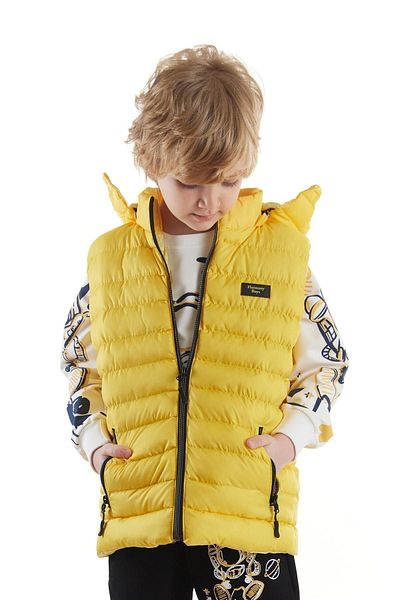 AHENGİM Boy's Hooded Puffer Vest - Fashion Trend Ak 215051