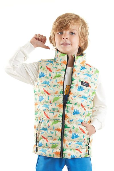 AHENGİM Boy's Dinosaur Printed Inflatable Vest - Ak 216263