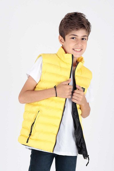 AHENGİM Boy's Hoodless Puffer Vest - Fashion Trend Ak 215354