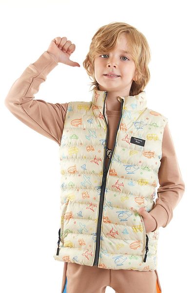 AHENGİM Boy's Trend Printed Puffer Vest - Ak214041