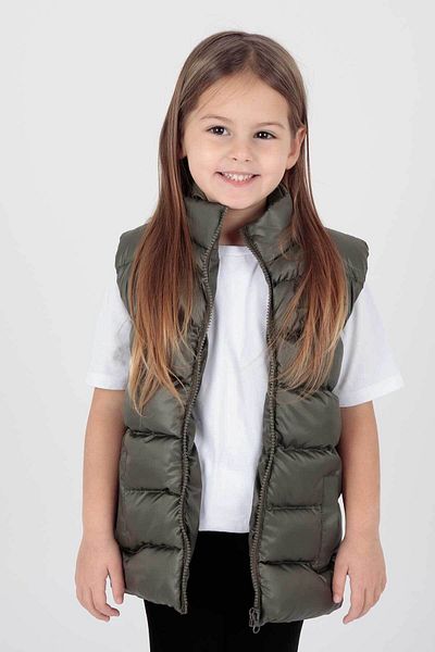AHENGİM Бродирана пухена жилетка за момиче - без качулка, Trendy Ak 216869