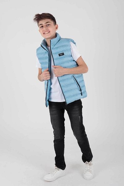 AHENGİM Boy's Hoodless Puffer Vest - Fashion Trend Ak 215354