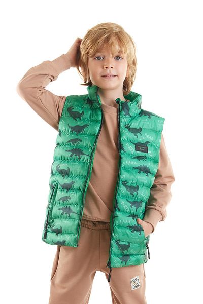 AHENGİM Boy's Dino Printed Trend Vest - Ak 216061