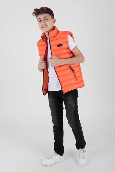 AHENGİM Boy's Hoodless Puffer Vest - Fashion Trend Ak 215354