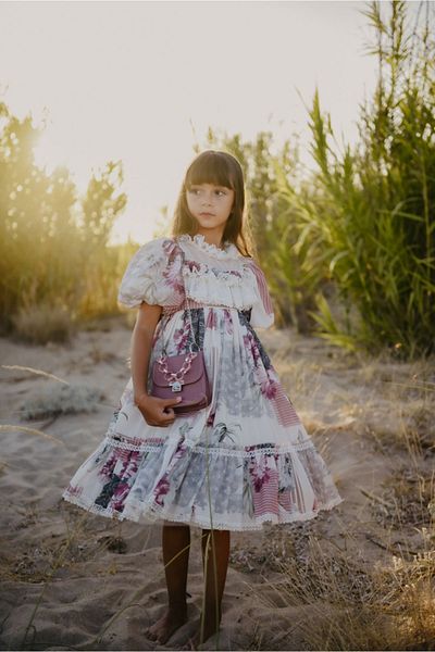 MIALORA EXCLUSİVE By Emel Ebru Özdemir Special Design Girl's Dress with Bag Girl's Dress Birthday Dress Children's Evening Dress