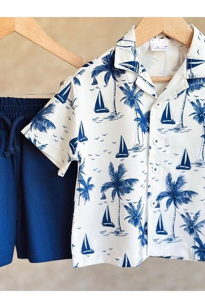 Kamber Sisters Boy's Shorts Set - Palm Tree Pattern