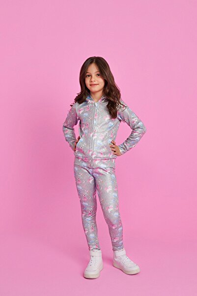 Miss Muse Kız Çocuk Gri Ballerina In Space Sweatshirt