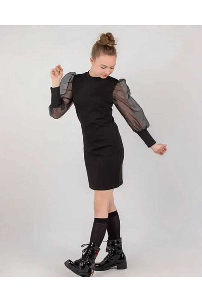 NEPA Παιδικό μαύρο φόρεμα με μπαλόνι