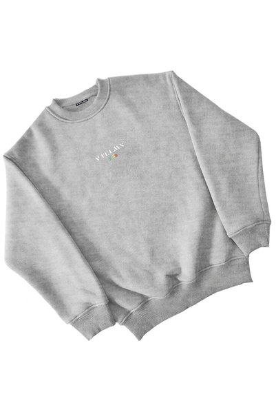 Vatkalimon Boys/girls - Gray Fleece Thick Crew Neck Sweatshirt