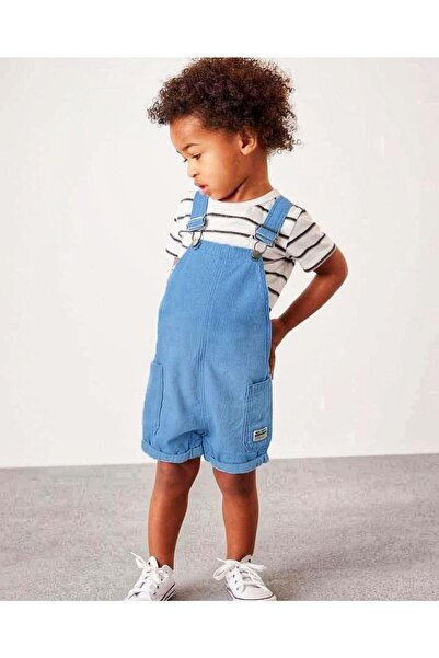 Pink Hippo Kids Unisex Children's Strappy Gardener Denim Shorts Salopet