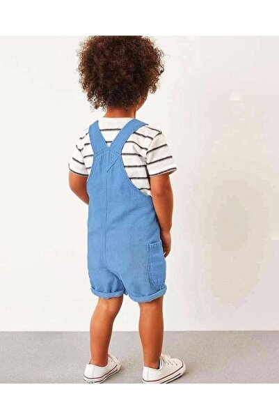 Pink Hippo Kids Unisex Children's Strappy Gardener Denim Shorts Salopet