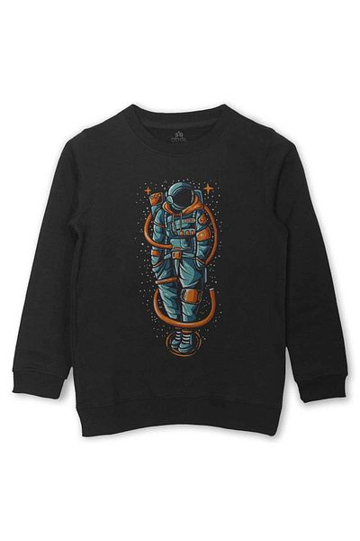 so cool Детски суитшърт с космическа тематика на НАСА - черен