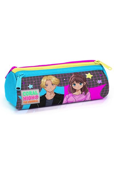 Coral High Μπλε Anime Τσάντα στυλό τριών διαμερισμάτων - Κορίτσι