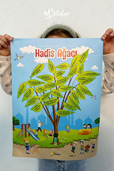 MSticker Hadis Ağacı Sticker Seti, Çocuklar için Hadisleri Öğrenme Eğitici Oy...